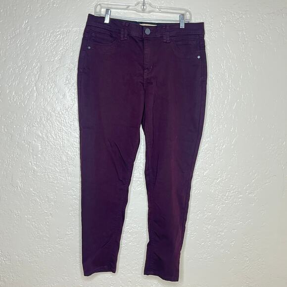 Democracy Denim - Democracy AB Technology Skinny Jeans Mid Rise Zip Fly Women Burgundy Size 12